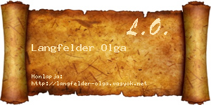 Langfelder Olga névjegykártya
